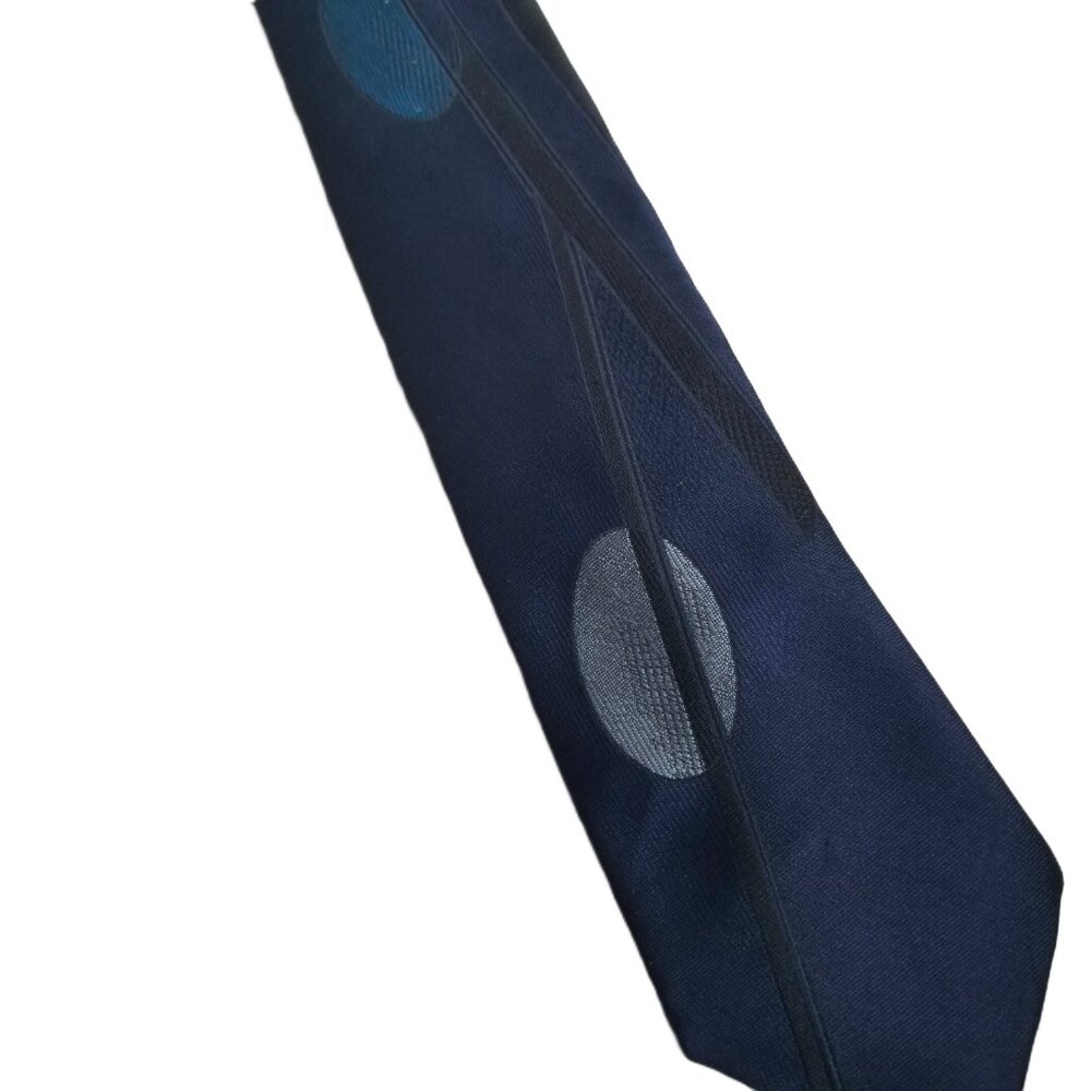 Navy Geometric Necktie Mens Teal Gray Oval Pattern Requirements Tie 55.5 Inch